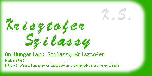 krisztofer szilassy business card